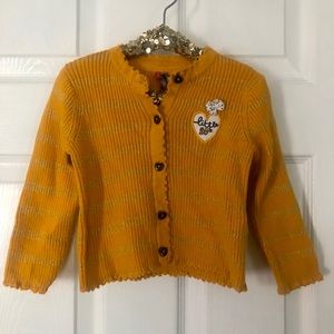 Mustard & gold cardigan toddler girls cardigan 2T